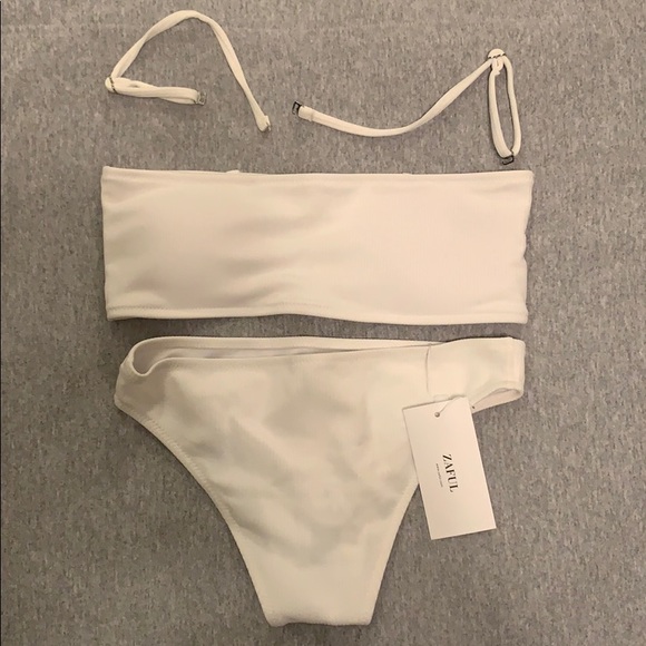Zaful Other - White ribbed zaful bikini